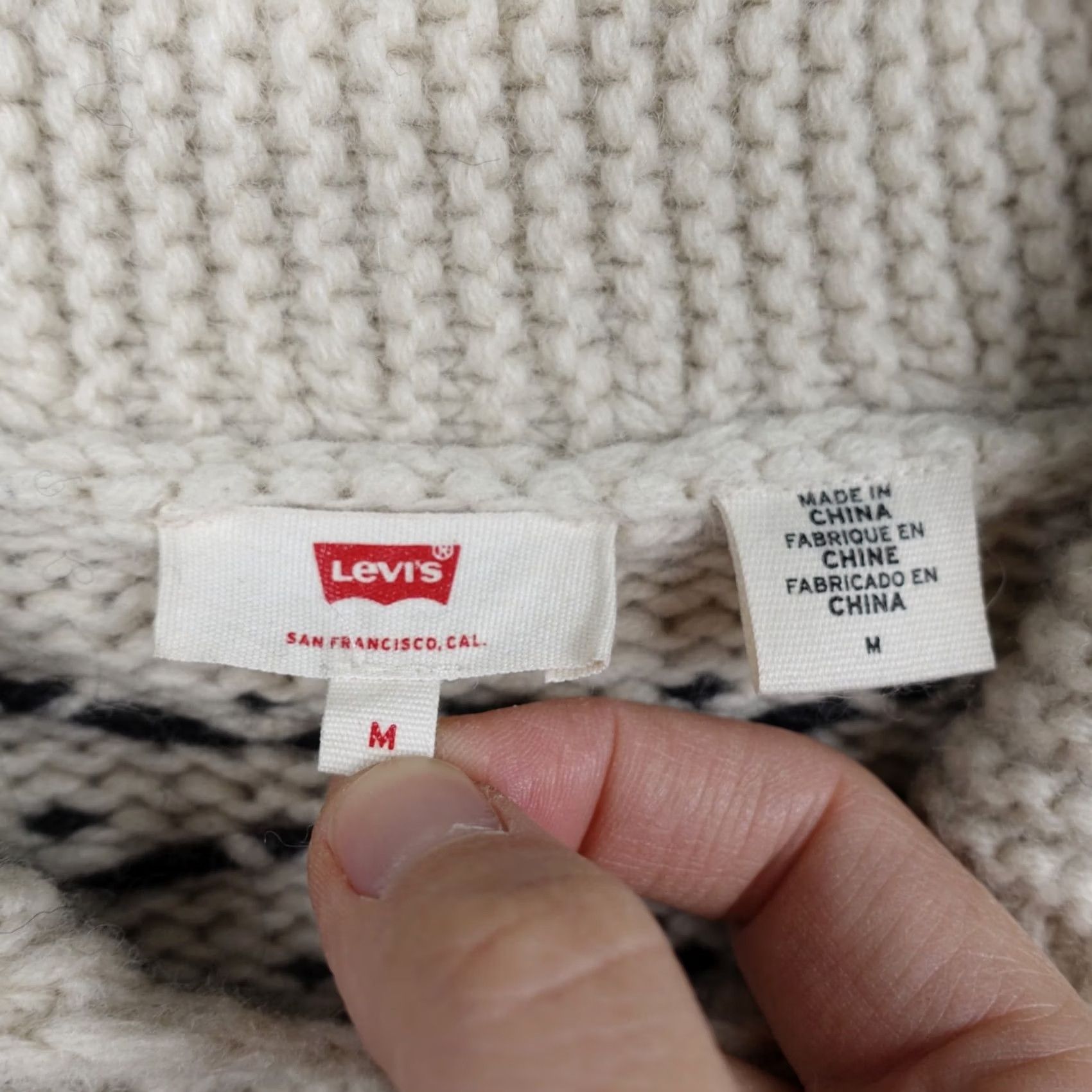 Levi's VINTAGE Levi’s Wool Full Zip Sweater Cardigan Layer Waffle Knit Collar Ribbed Women’s M Size M / US 6-8 / IT 42-44 - 4 Thumbnail