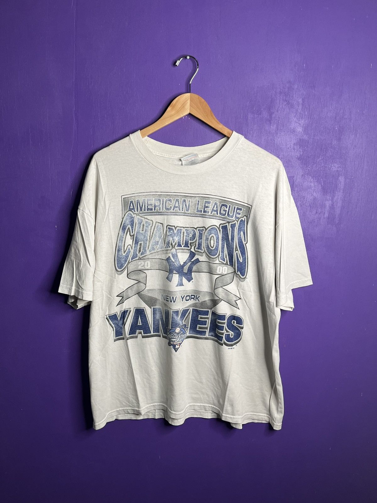 MLB × Vintage Vintage 2000 New York Yankees AL champs t-shirt Size US XL / EU 56 / 4 - 1 Thumbnail
