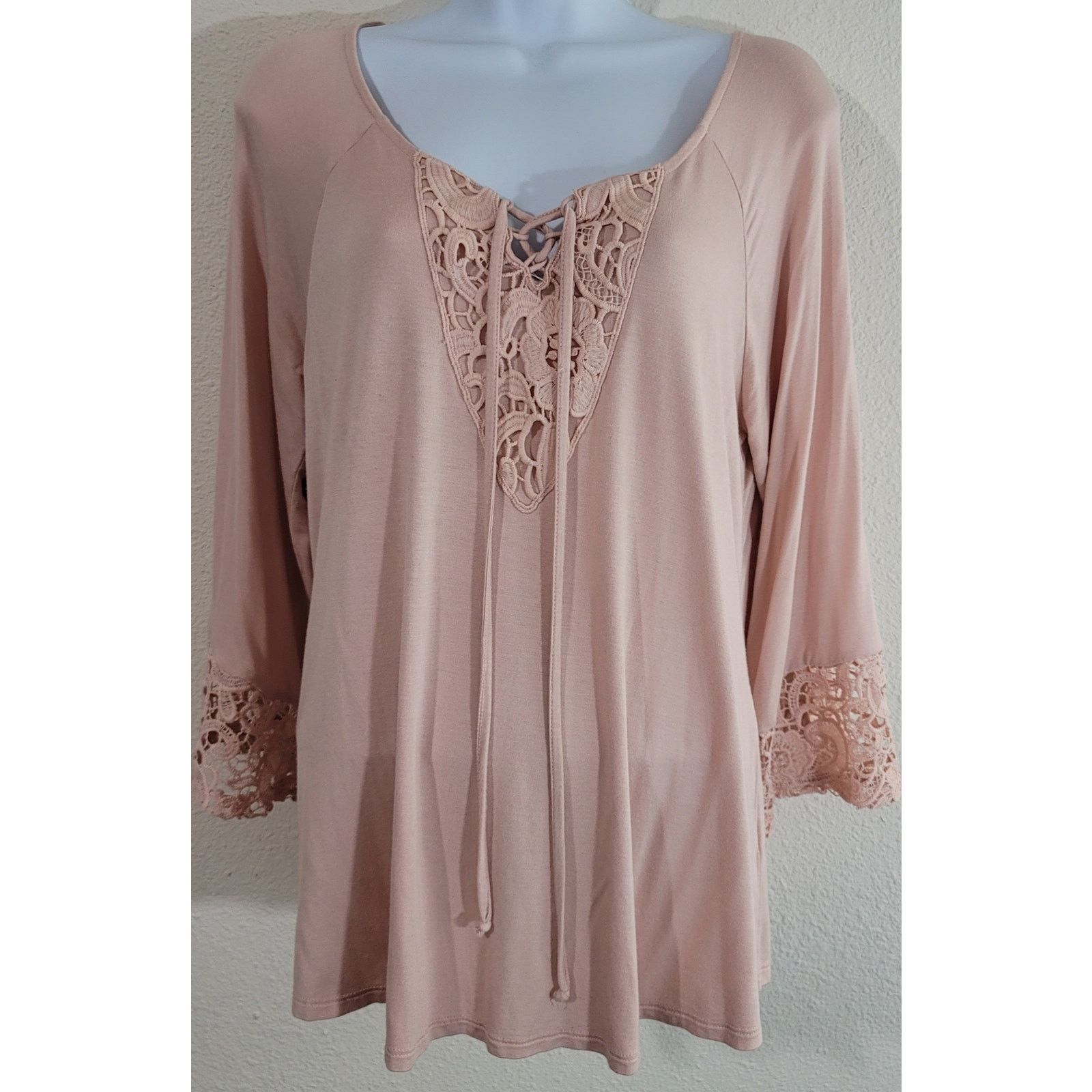 Other Cable & Gauge Dusty Rose Tie Front Shirt Medium Size M / US 6-8 / IT 42-44 - 1 Thumbnail