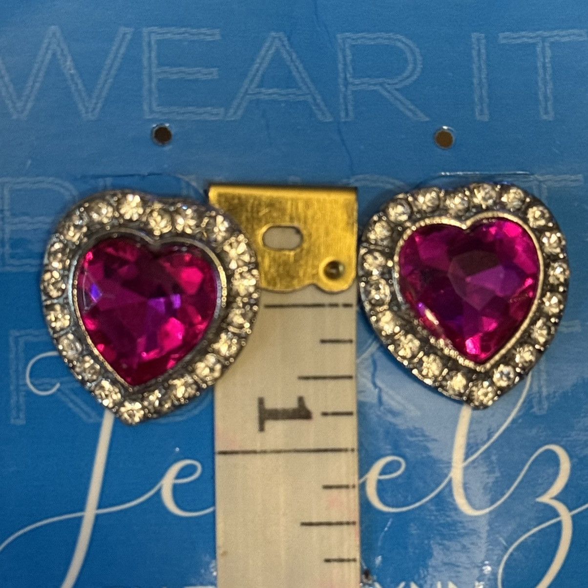 Other Jewlz by Traci Lynn rhinestone pink heart post earrings Size ONE SIZE - 3 Thumbnail
