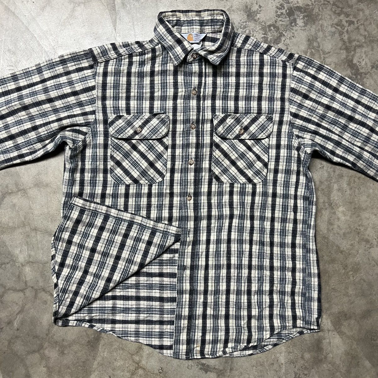Carhartt × Carhartt Wip × Vintage Vintage 2000’s Carhartt Long-Sleeve Button Up Plaid Flannel Size US XL / EU 56 / 4 - 3 Thumbnail