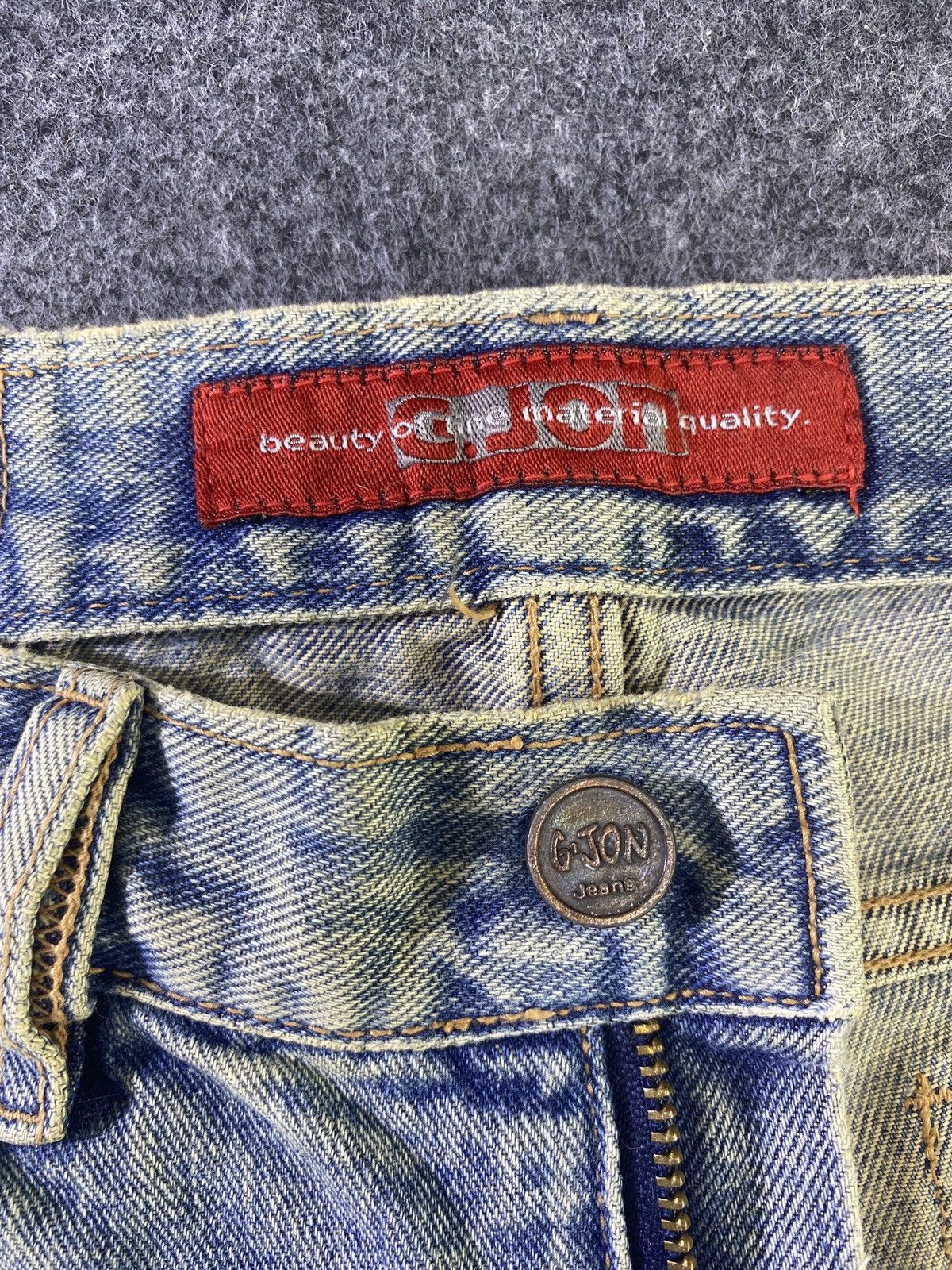 Japanese Brand × Jean G Jon Distressed Blue Wash Flare Denim - J945 Size 30" / US 8 / IT 44 - 6 Thumbnail