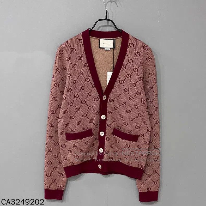 Gucci Gucci Burgundy full-print old flower cardigan coat Size XS / US 0-2 / IT 36-38 - 2 Thumbnail