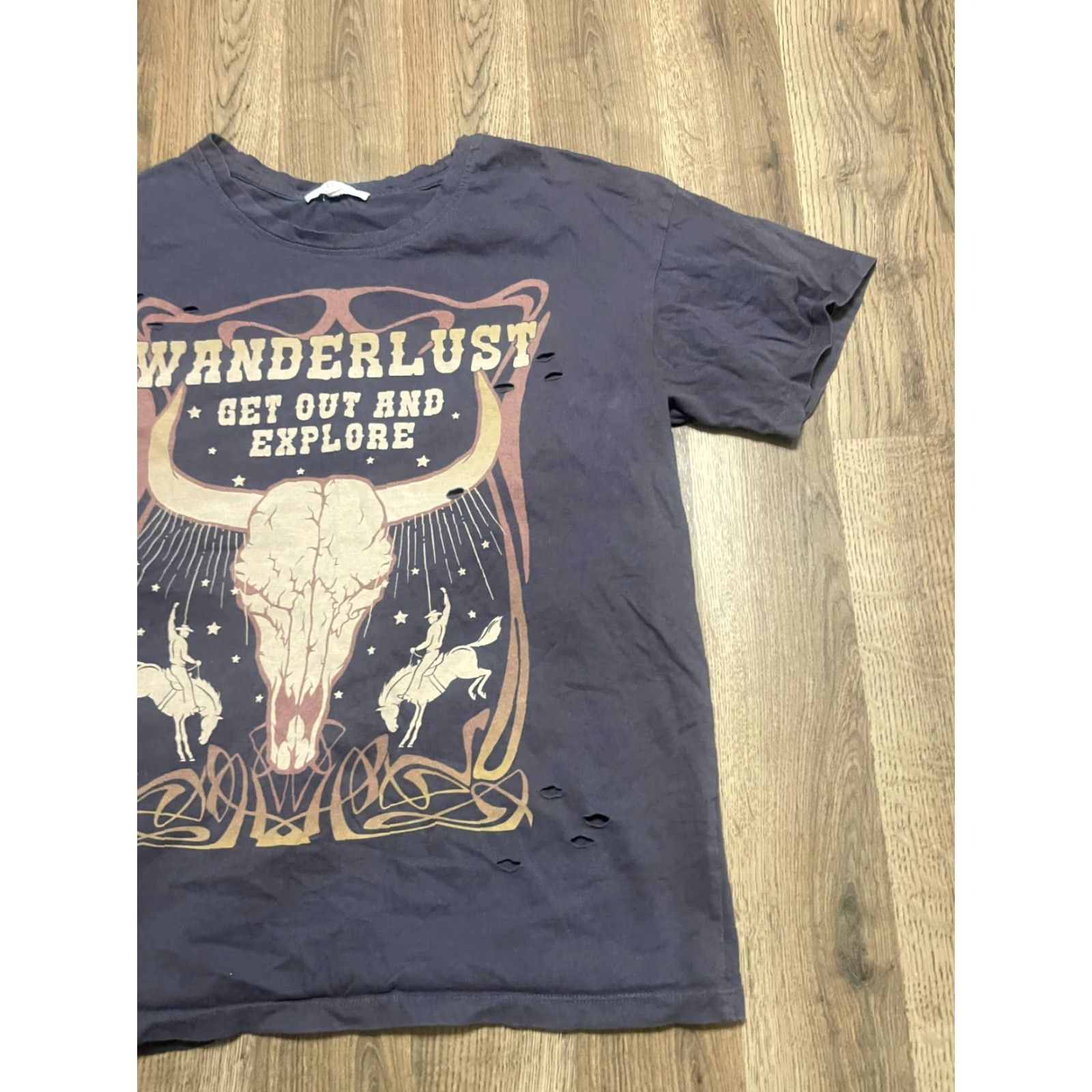 Vintage Love & Lazy Days Shirt Womens XL Gray Wanderlust Get Out and Explore Casual T-Shirt Short Sleeve Crew Neck Pullover Brand Lazy Days Regular Fit Size XL / US 12-14 / IT 48-50 - 4 Thumbnail