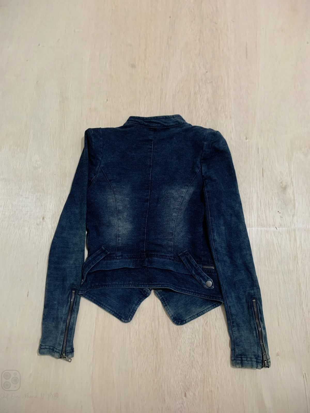 14th Addiction 14th Addiction Velvet Multi Zipper Lgb style Denim Jacket Size S / US 4 / IT 40 - 5 Thumbnail