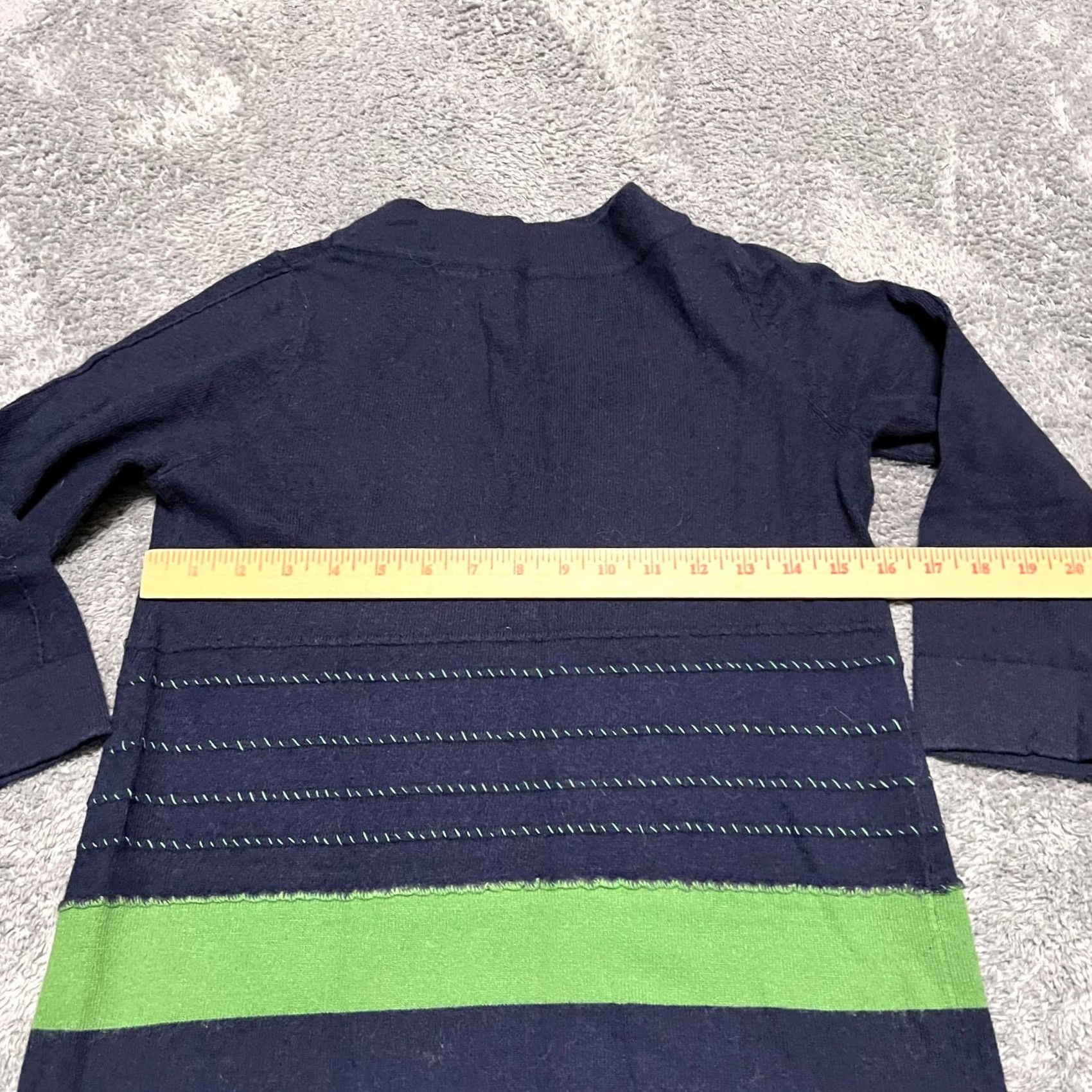 Vintage Anthropologie Field Flower Sweater Womens XS Lambswool Cashmere Blend Blue Size XS / US 0-2 / IT 36-38 - 4 Thumbnail