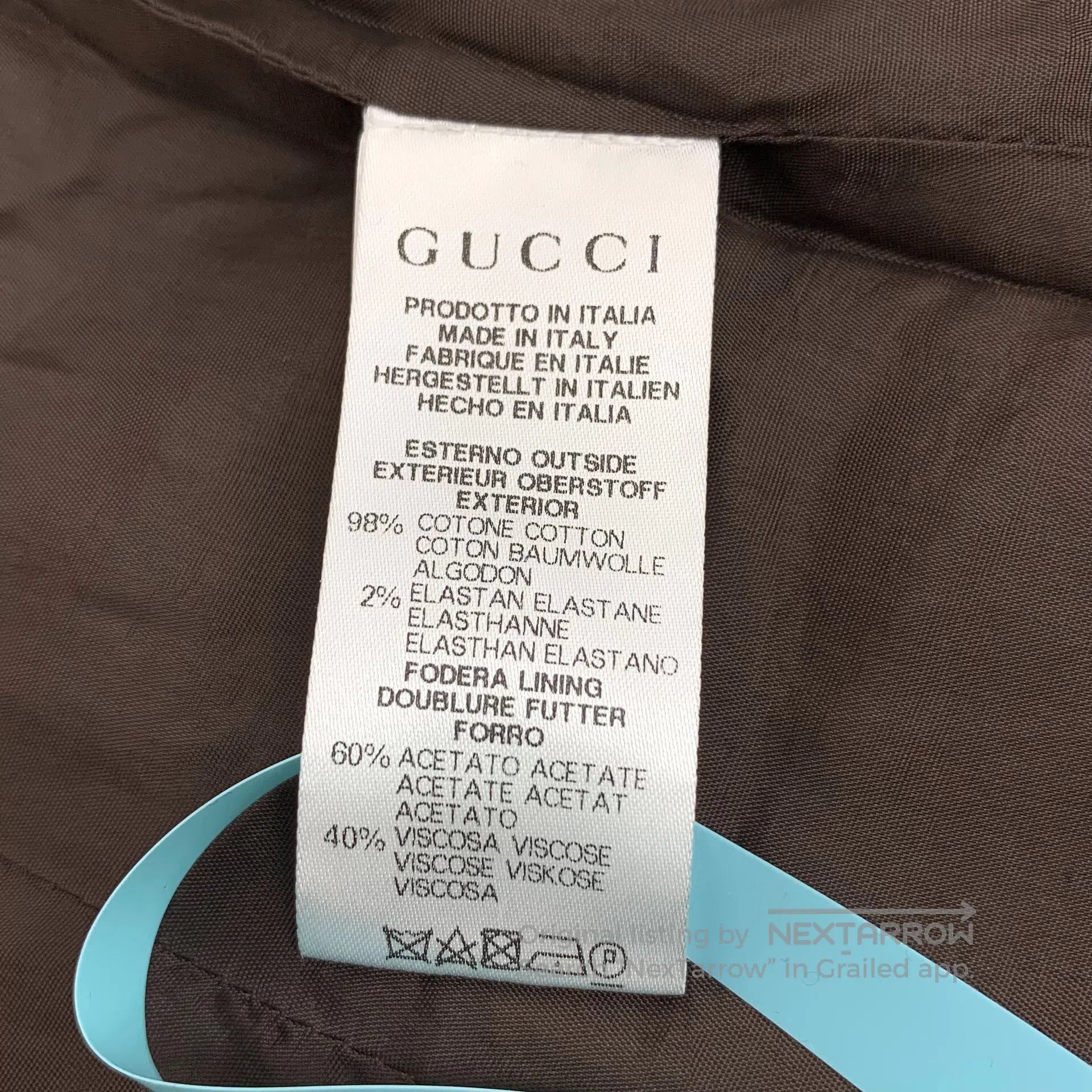 Gucci Guicci size 10 Dark brown cotton collar single-breasted lo Size US M / EU 48-50 / 2 - 7 Thumbnail