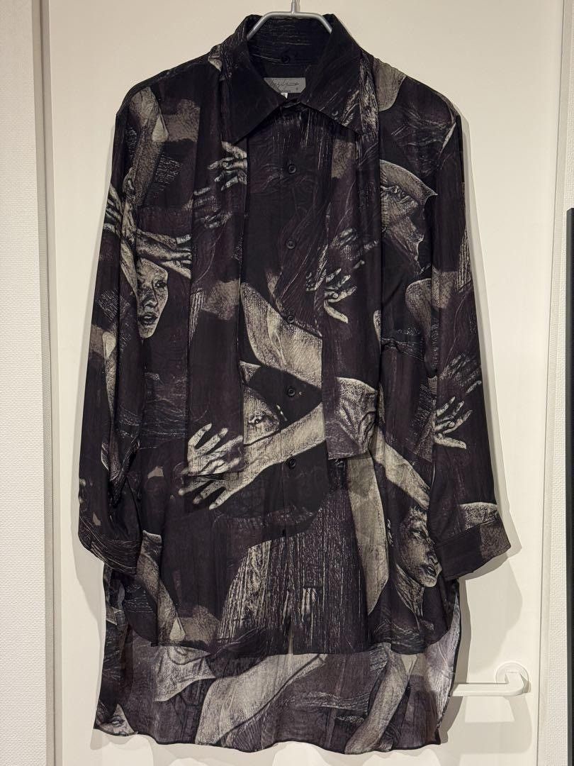 Yohji Yamamoto Yohji Yamamoto Pour Home AW22 BEKSINSKI Scarf Silk Shirt Size US XL / EU 56 / 4 - 4 Thumbnail