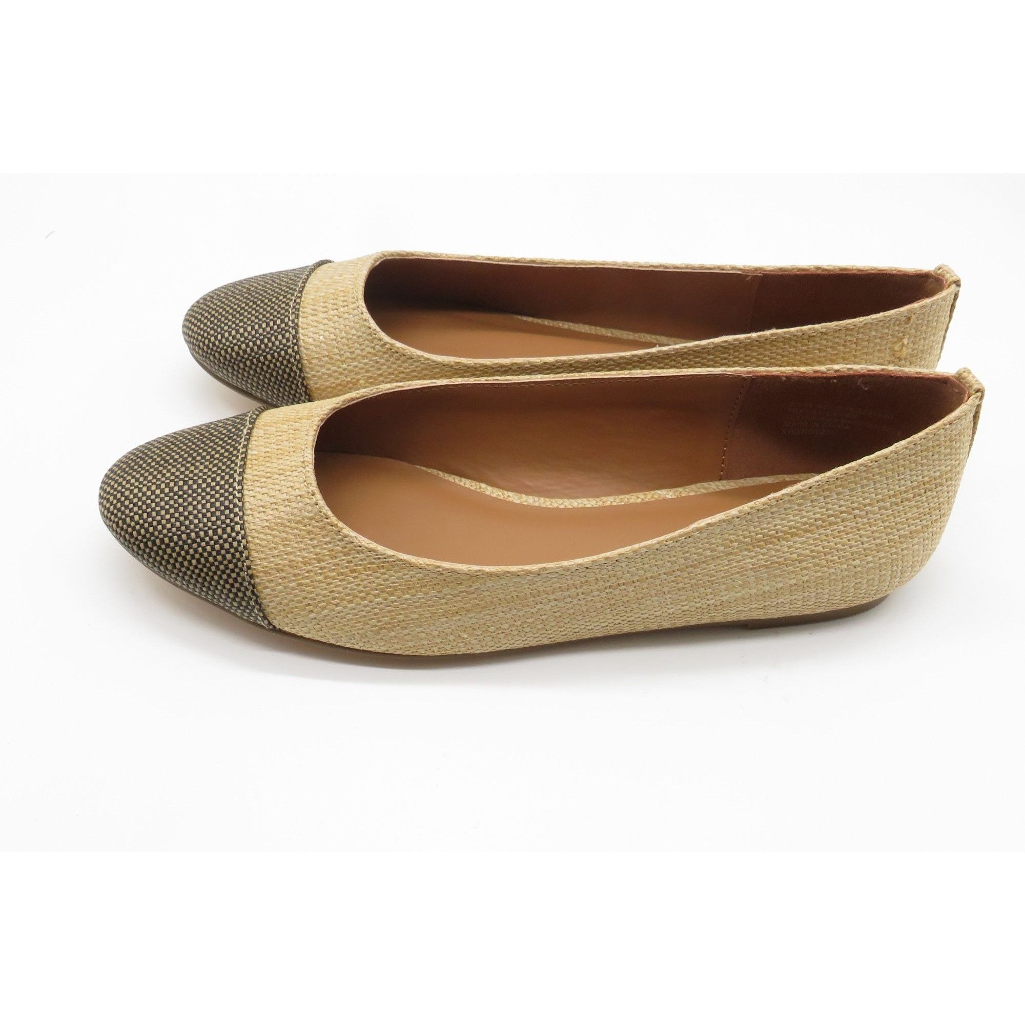 Other Kensie Women's Woven Flats Beige Brown Cap Toe Slip-On Casua Size US 6.5 / IT 36.5 - 6 Thumbnail