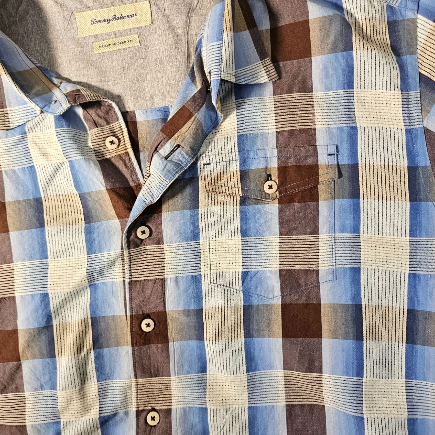 Tommy Bahama Tommy Bahama Button-Up Shirt Island Modern Fit Multicolor Plaid 2XL Men’s Long Sleeve Button-Down Collared Shirt Size US XXL / EU 58 / 5 - 3 Thumbnail