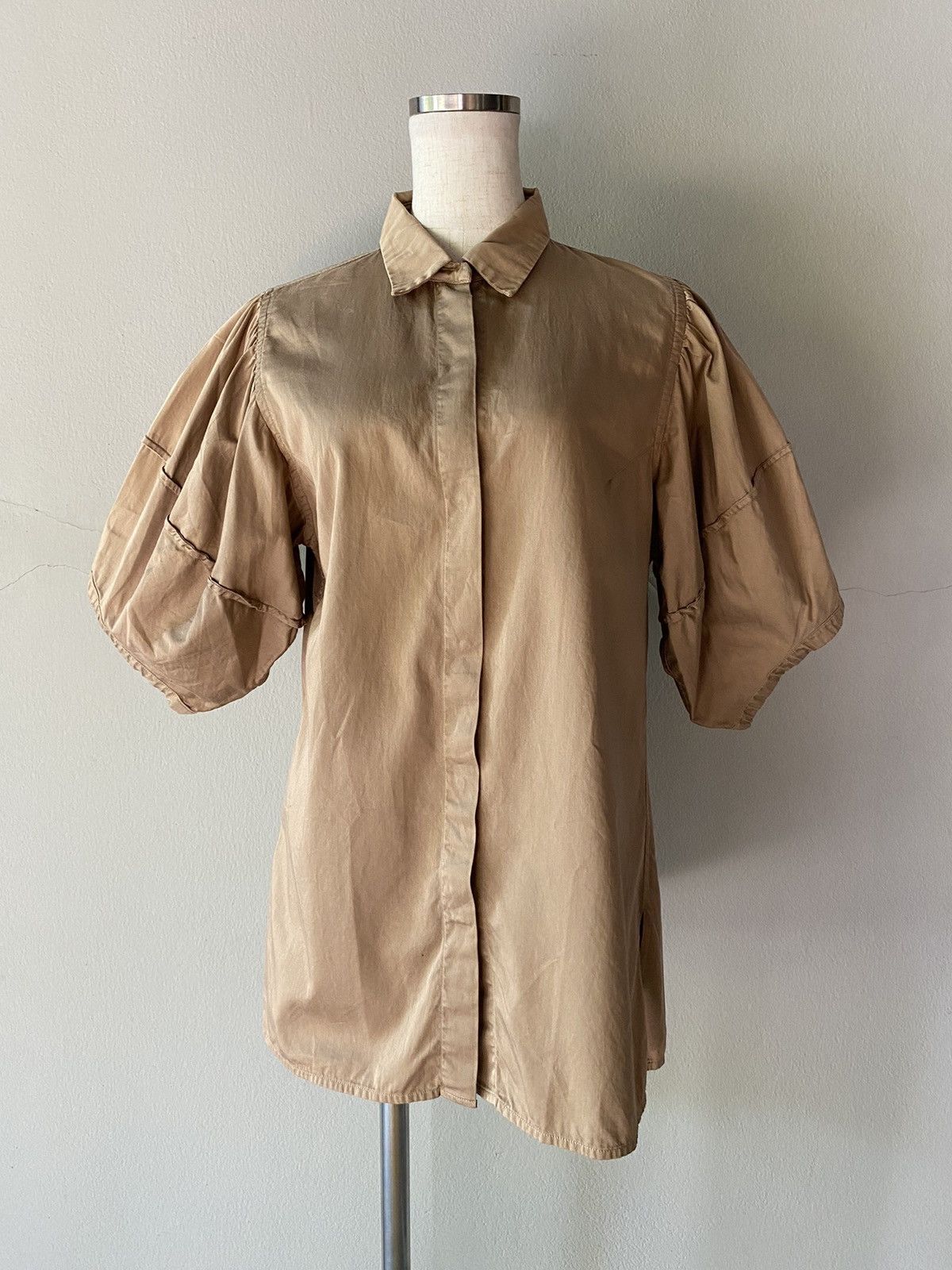 SOFIE D'HOORE SOFIE D'HOORE Brown Puff-Sleeve Blouse Size XS / US 0-2 / IT 36-38 - 5 Thumbnail