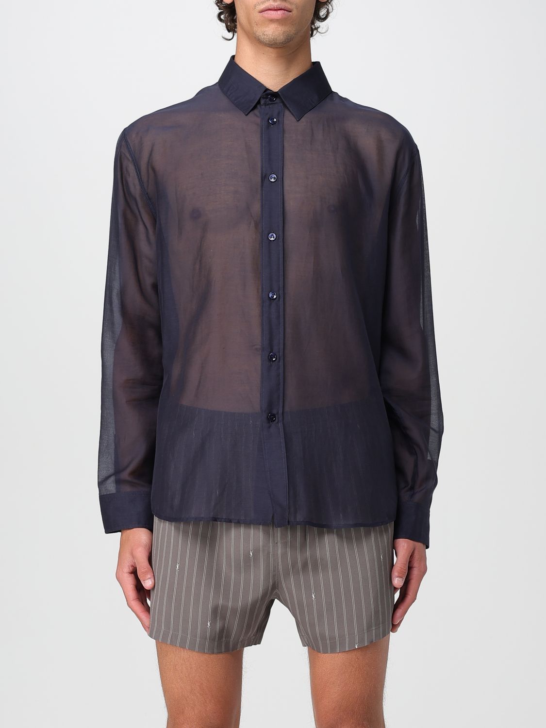 Saint Laurent Paris Saint Laurent Shirt Men Blue Size US L / EU 52-54 / 3 - 1 Thumbnail