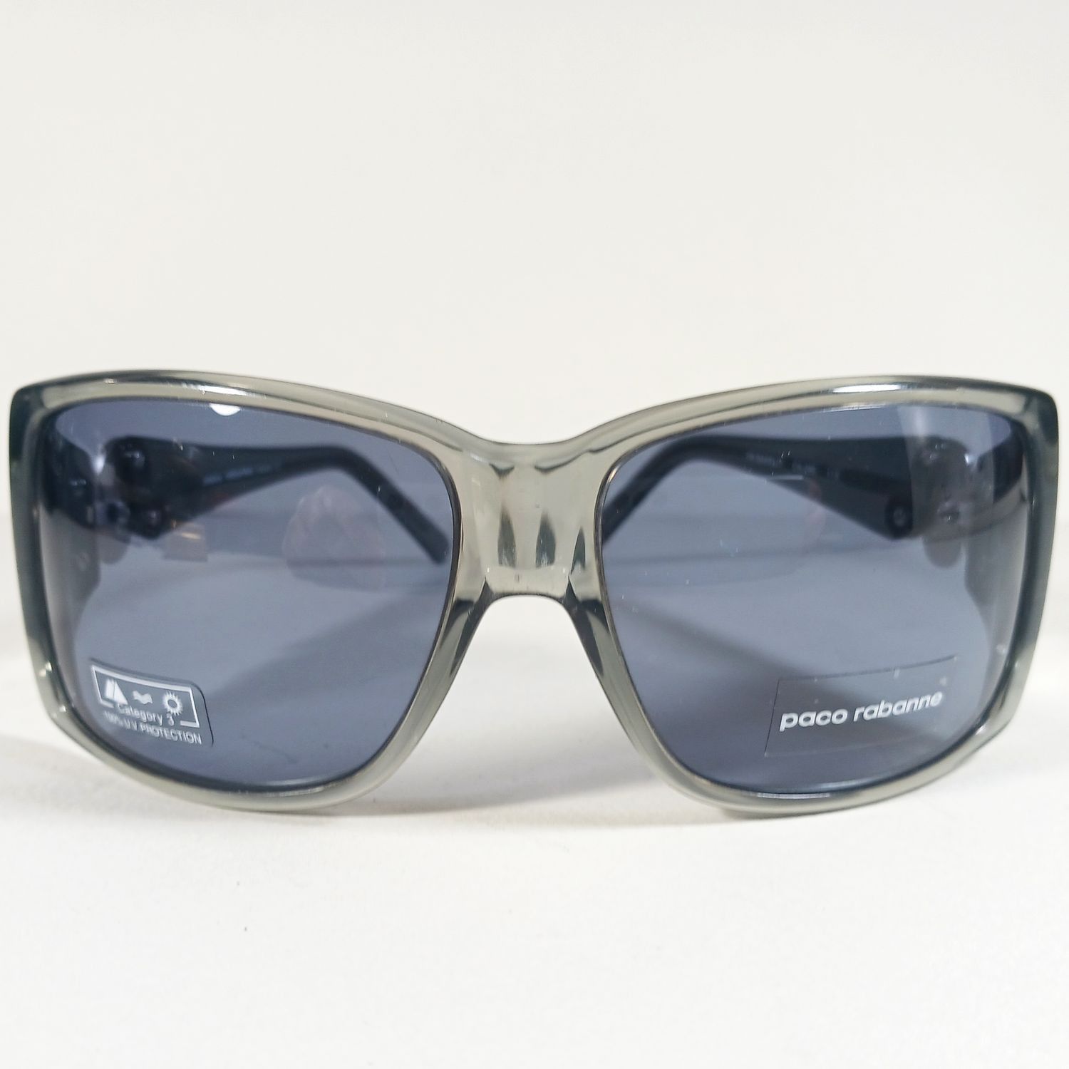 Paco Rabanne Paco Rabanne Gray Translucent Designer Wrap Sunglasses Size ONE SIZE - 2 Thumbnail