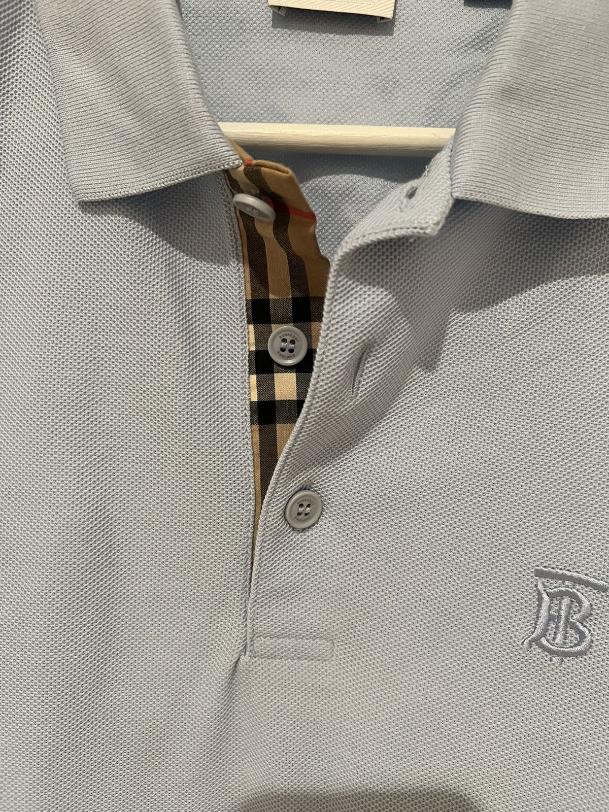 Burberry Burberry BT Logo Light Blue Polo Size US M / EU 48-50 / 2 - 3 Thumbnail
