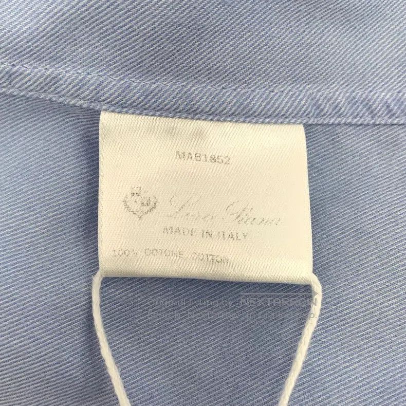 Loro Piana Loro Piana Sky Blue Cotton Collar Single Button Long Sleev Size L / US 10 / IT 46 - 8 Thumbnail
