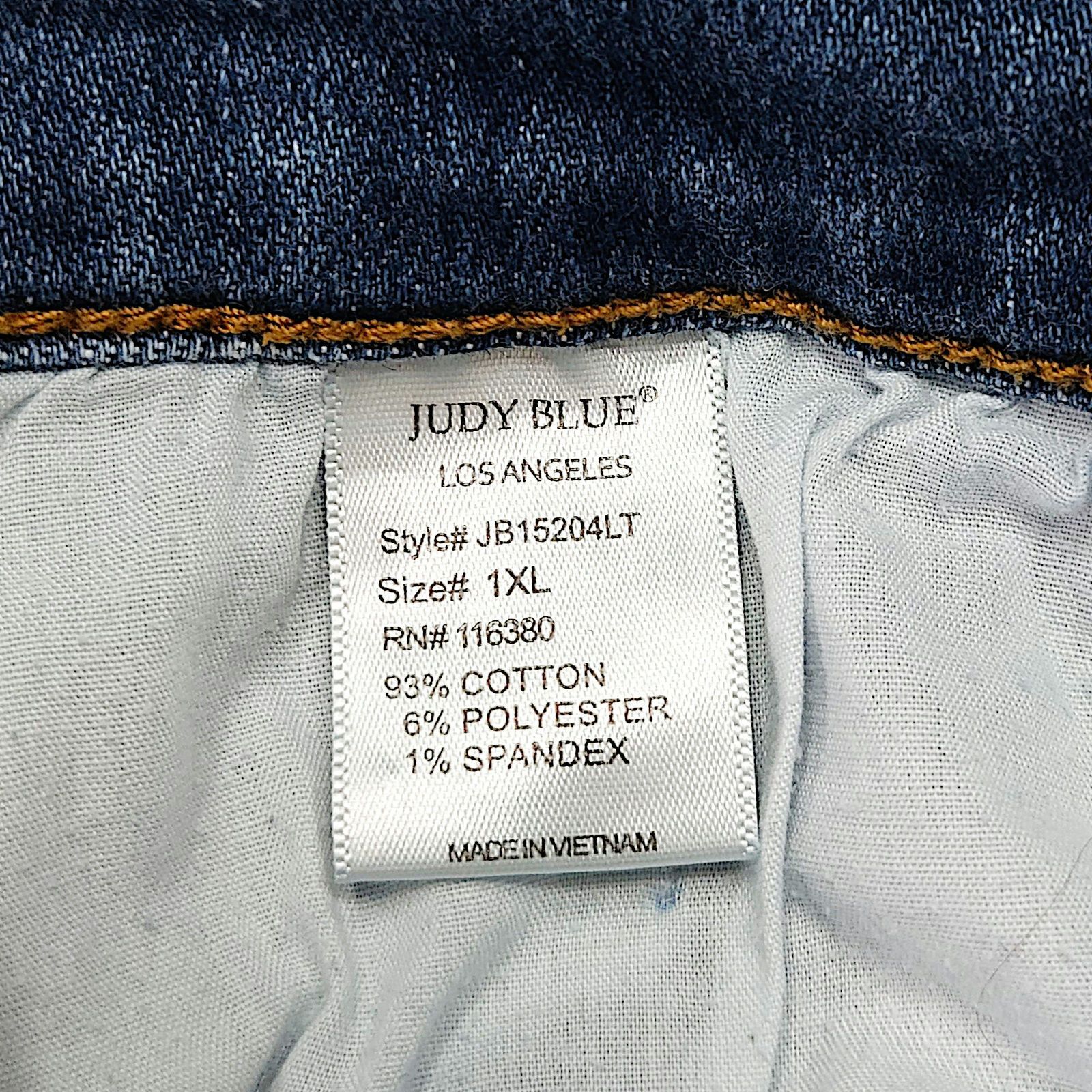 Judy Blue Judy Blue Plus 1XL Paint-Splatter Distressed Denim Short EUC Size 33" - 5 Thumbnail