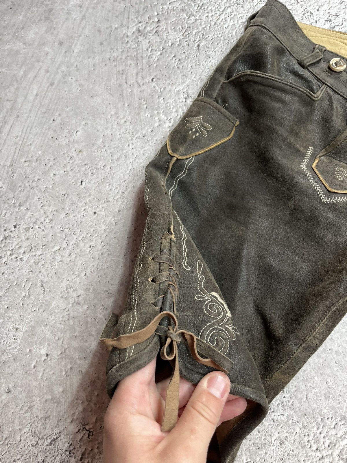 Leather Vintage Country Maddox Lederhosen Leather Shorts Bavarian 40 Size US 32 / EU 48 - 5 Thumbnail