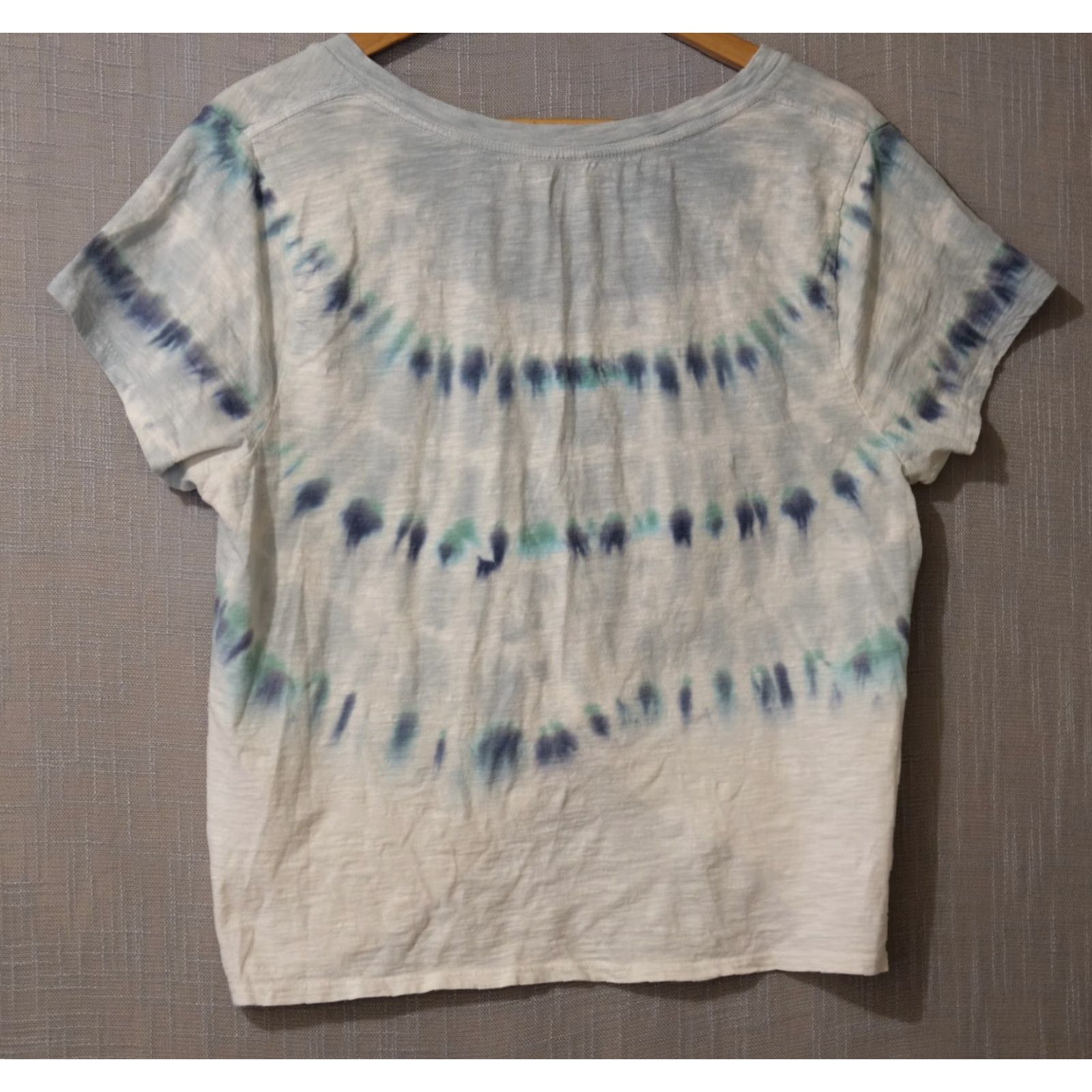 Lucky Brand Lucky Brand Tie Dye Front Twist Green White Short Sleeve Womens L Shirt XS-? [Oops] Size 36" / US 14 / IT 50 - 5 Thumbnail