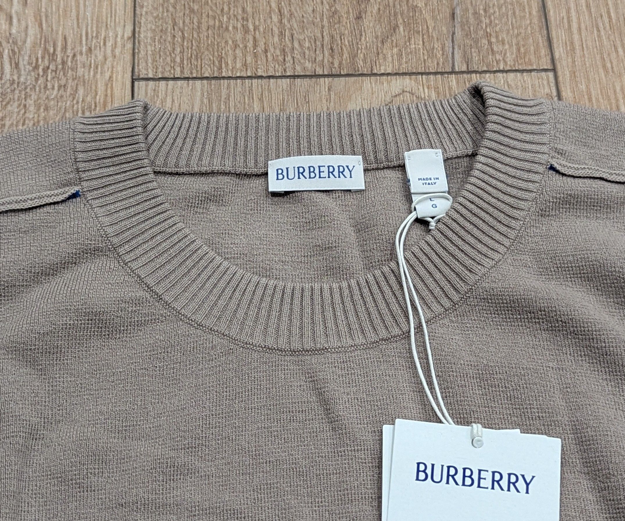 Burberry Burberry Wool Crewneck Sweater Limestone Large Size US L / EU 52-54 / 3 - 2 Thumbnail