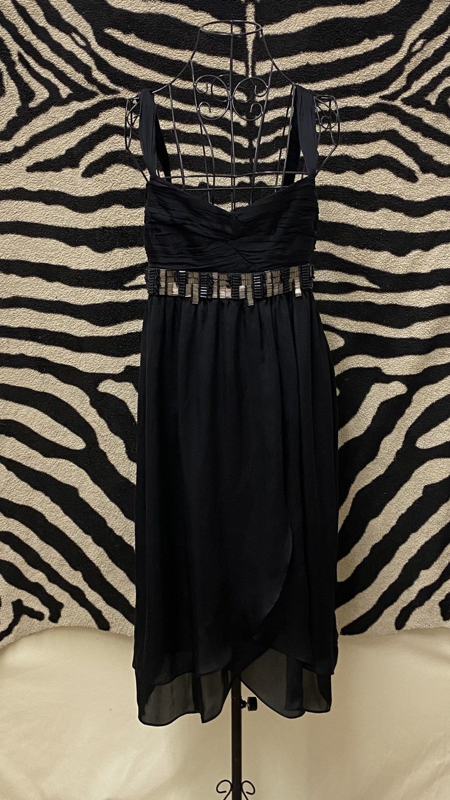 Vintage Vintage black comfortable flashy silk cocktail dress Size S / US 4 / IT 40 - 3 Thumbnail
