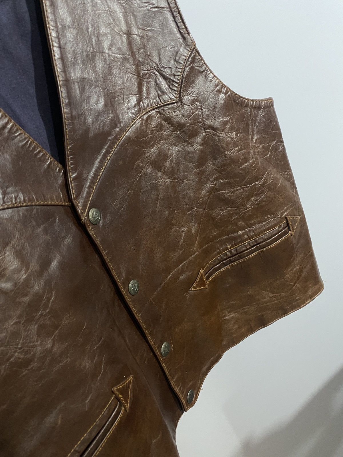 Vintage Vintage leather cowboys Vest Size US L / EU 52-54 / 3 - 6 Thumbnail