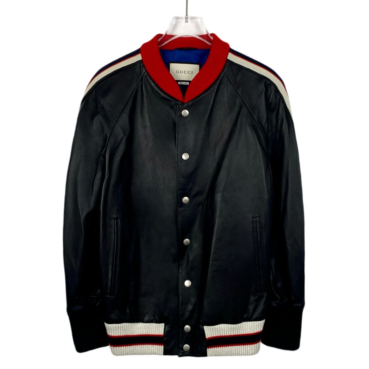Gucci Gucci Hollywood Black Leather Jacket Red Trim Ribbed Collar Size US S / EU 44-46 / 1 - 1 Thumbnail