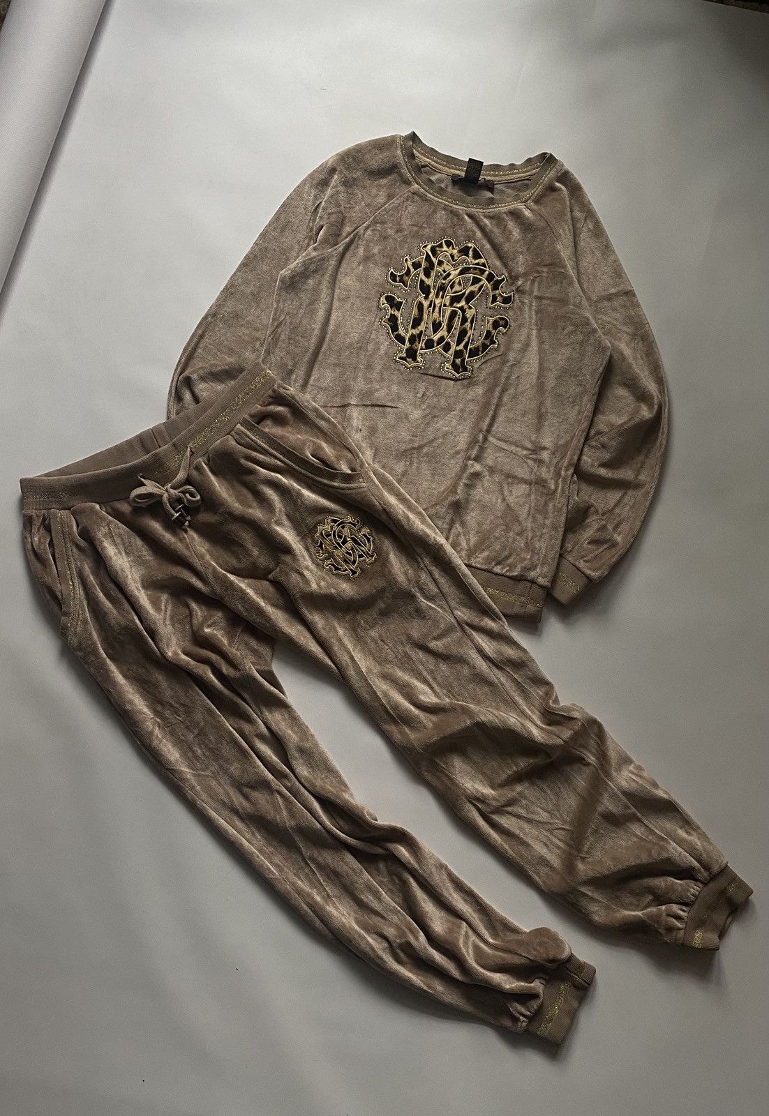 Roberto Cavalli Vintage Roberto Cavalli Velour Track Suit Y2k Juicy Couture Size M / US 6-8 / IT 42-44 - 1 Thumbnail