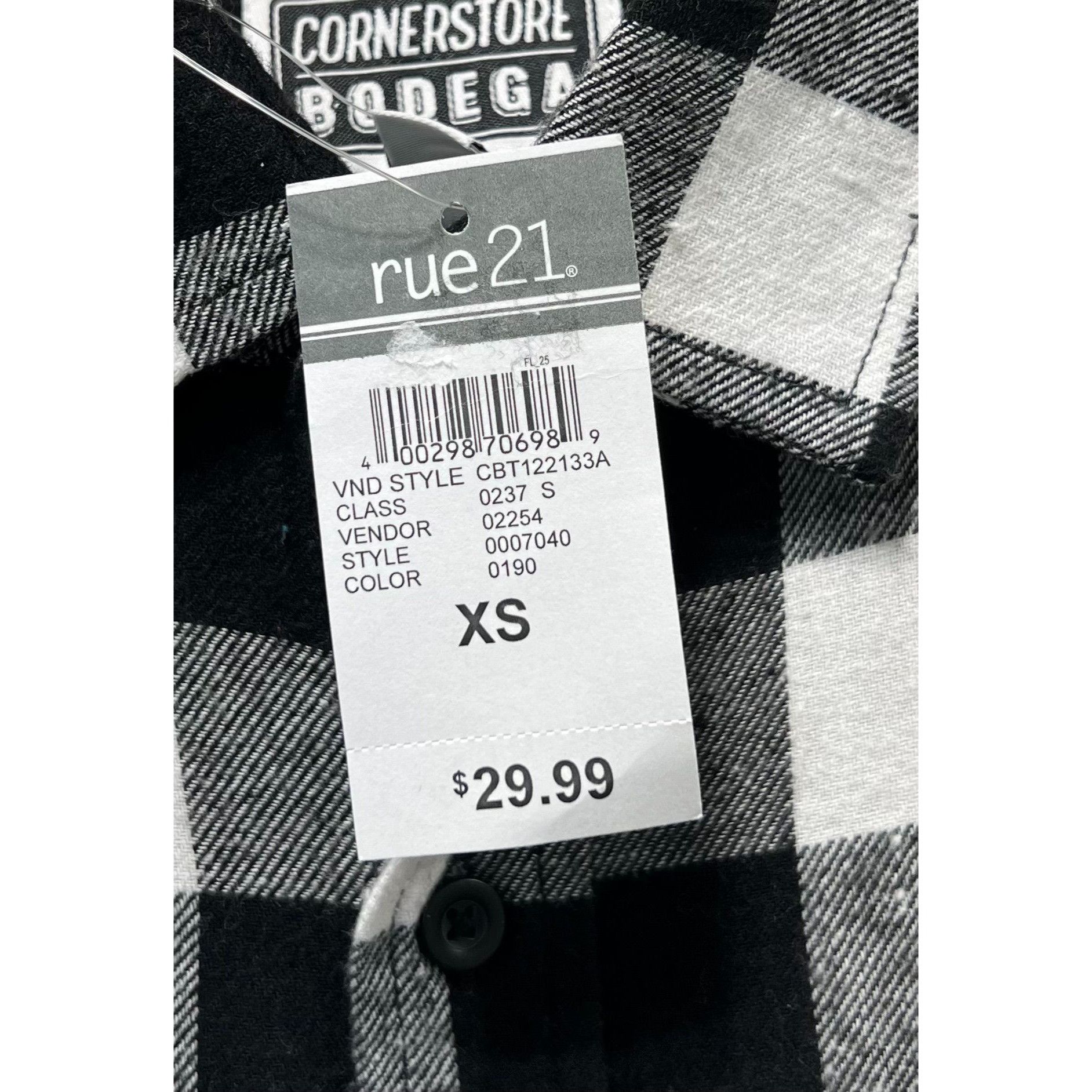 Other Cornerstore Bodega - Men's Long Sleeve Plaid Shirt - Black/W Size US XS / EU 42 / 0 - 9 Thumbnail