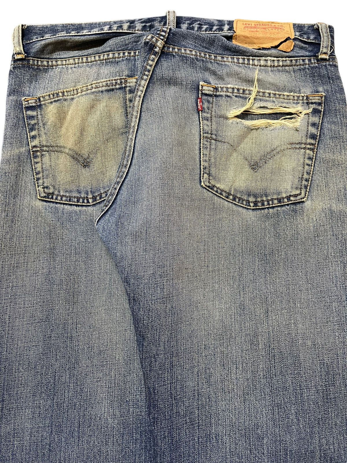 Levi's Vintage 90s Levis 505 Mud Faded Wash Ripped Loose Jeans Size US 34 / EU 50 - 6 Thumbnail
