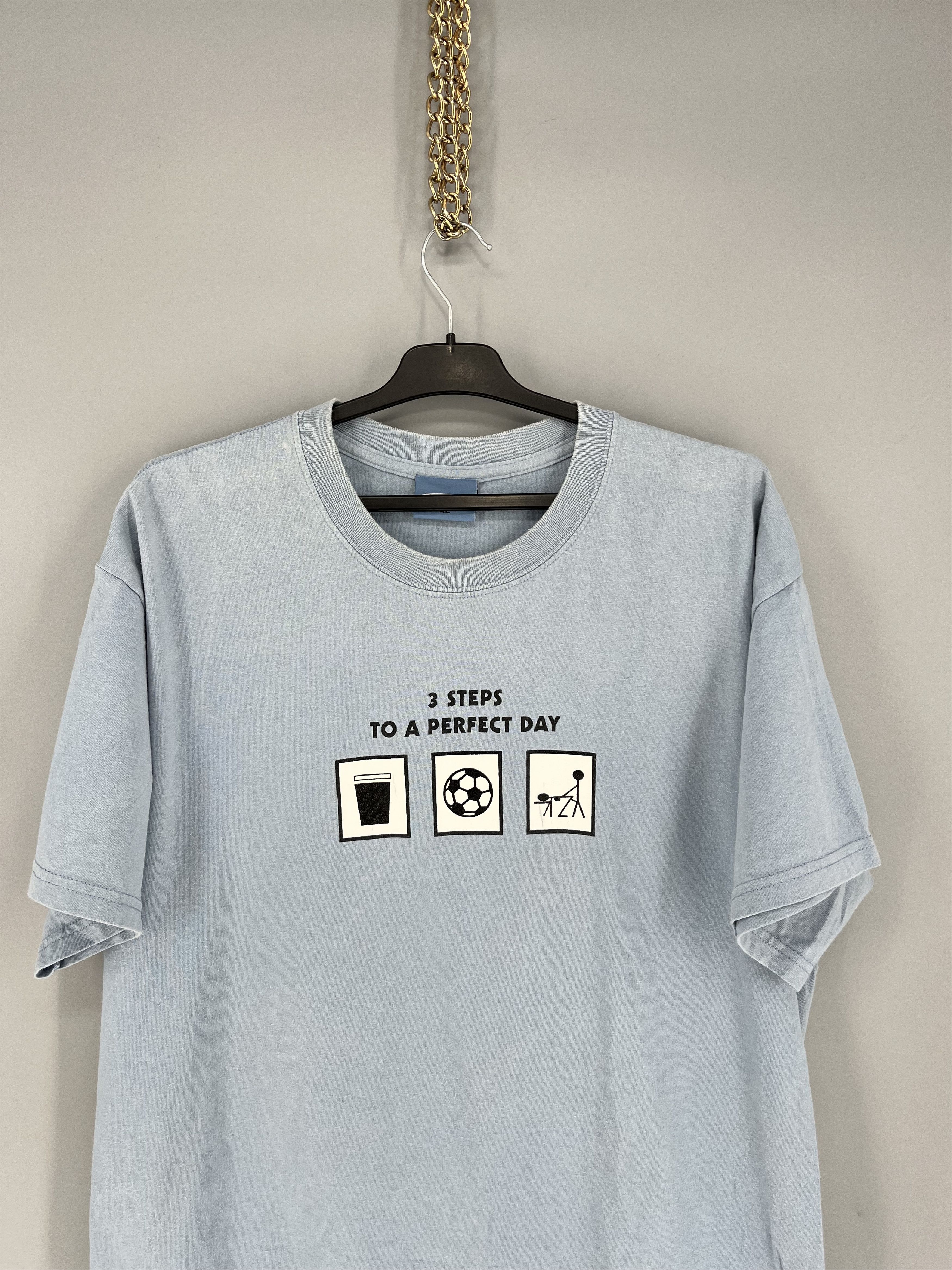 Vintage Vintage Y2K “ 3 STEPS TO A PERFECT DAY “alcohol football sex Size US XL / EU 56 / 4 - 2 Thumbnail