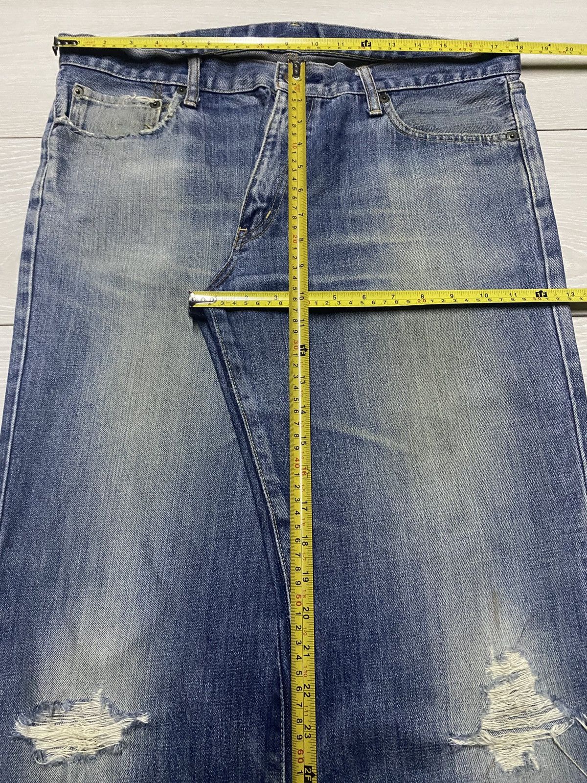 Uniqlo Vintage Japanese Brand Uniqlo S002 Faded Distressed Baggy Size US 36 / EU 52 - 12 Thumbnail
