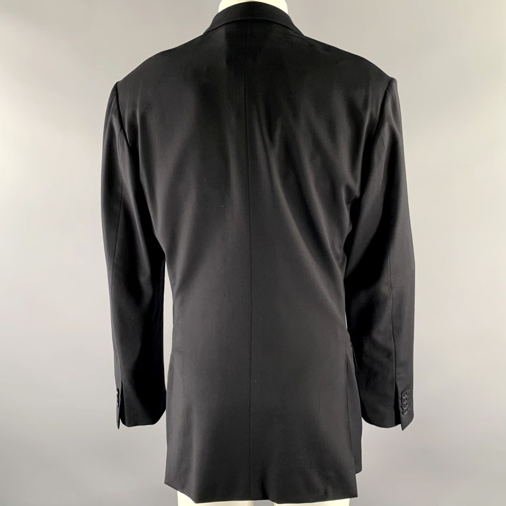 Isaia ISAIA Sport Coat Black Wool Size 42 Notch Lapel Men Size US XS / EU 42 / 0 - 4 Thumbnail