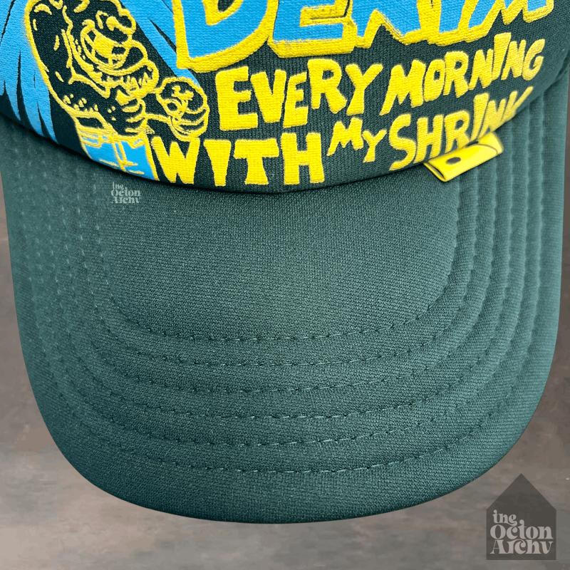 Kapital Kapital Laundry Shrink Trucker Snapback Hat Green K2103XH529 Size ONE SIZE - 4 Thumbnail