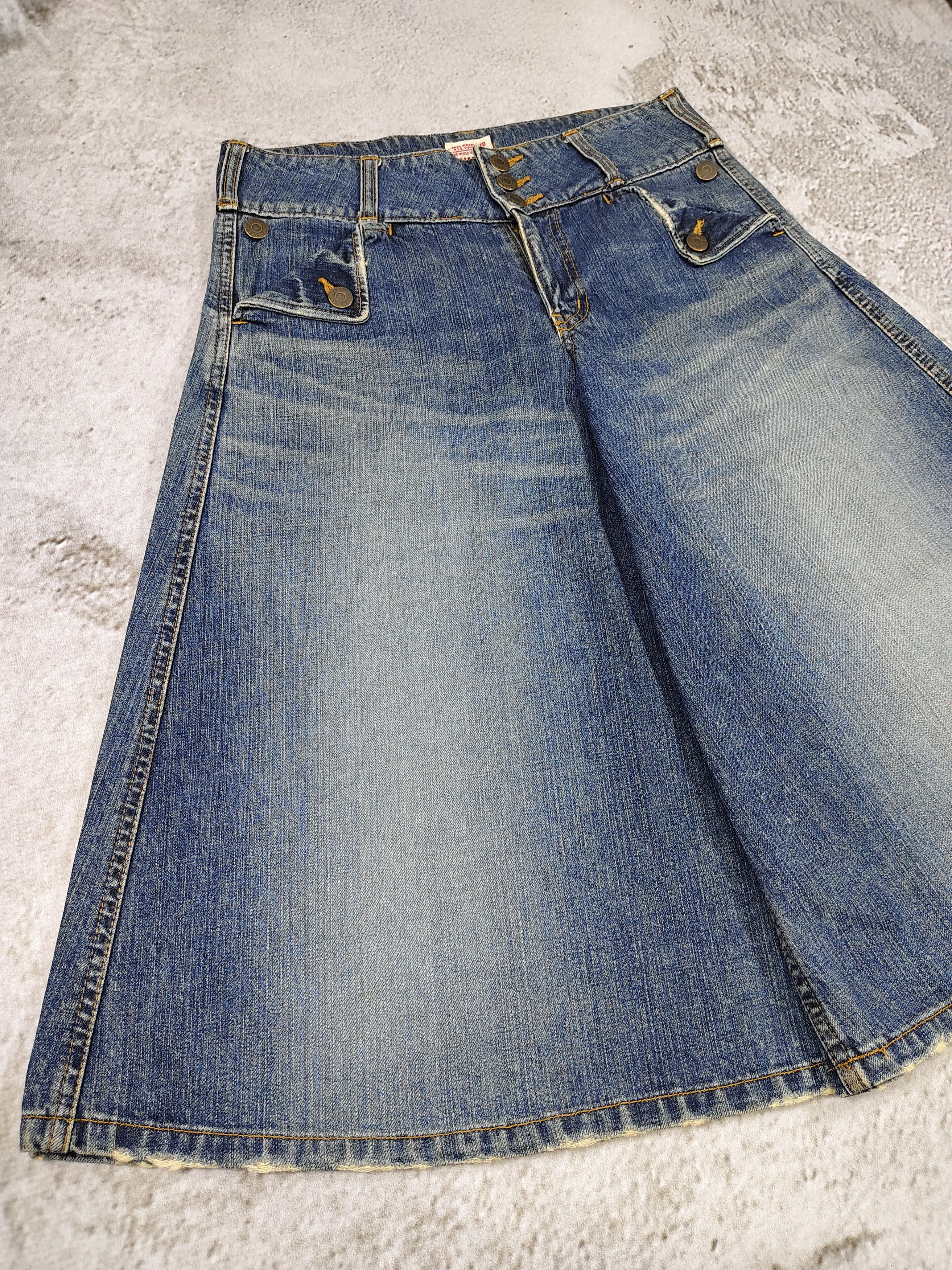 Beams Plus 2000s Beams Boy- Hakama Silhouete Coulotte Wide Leg Denim Size 30" / US 8 / IT 44 - 2 Thumbnail