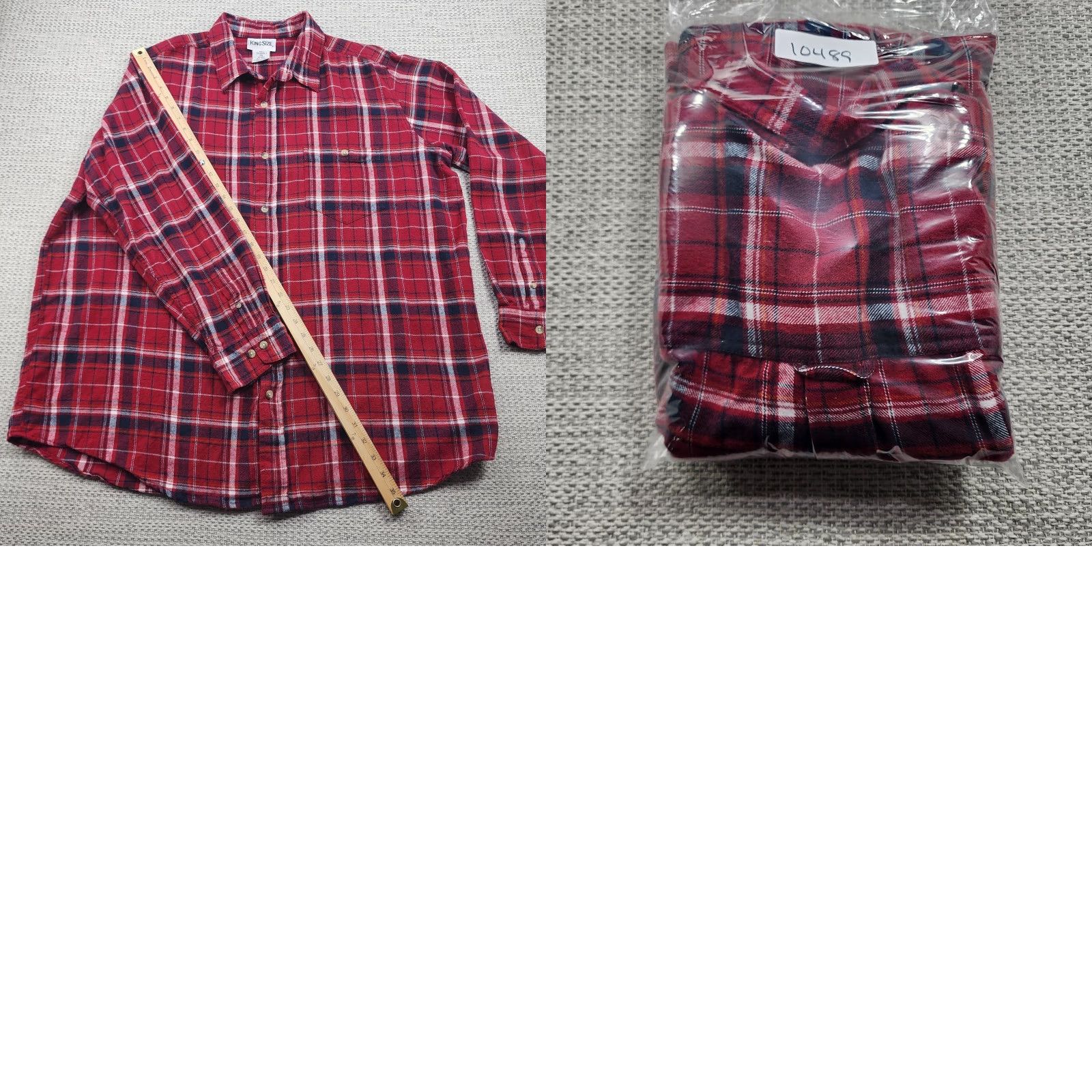 Vintage KingSize Flannel Shirt Mens 2XL Tall Long Sleeve Button Up Casual Workwear Size US XXL / EU 58 / 5 - 9 Thumbnail