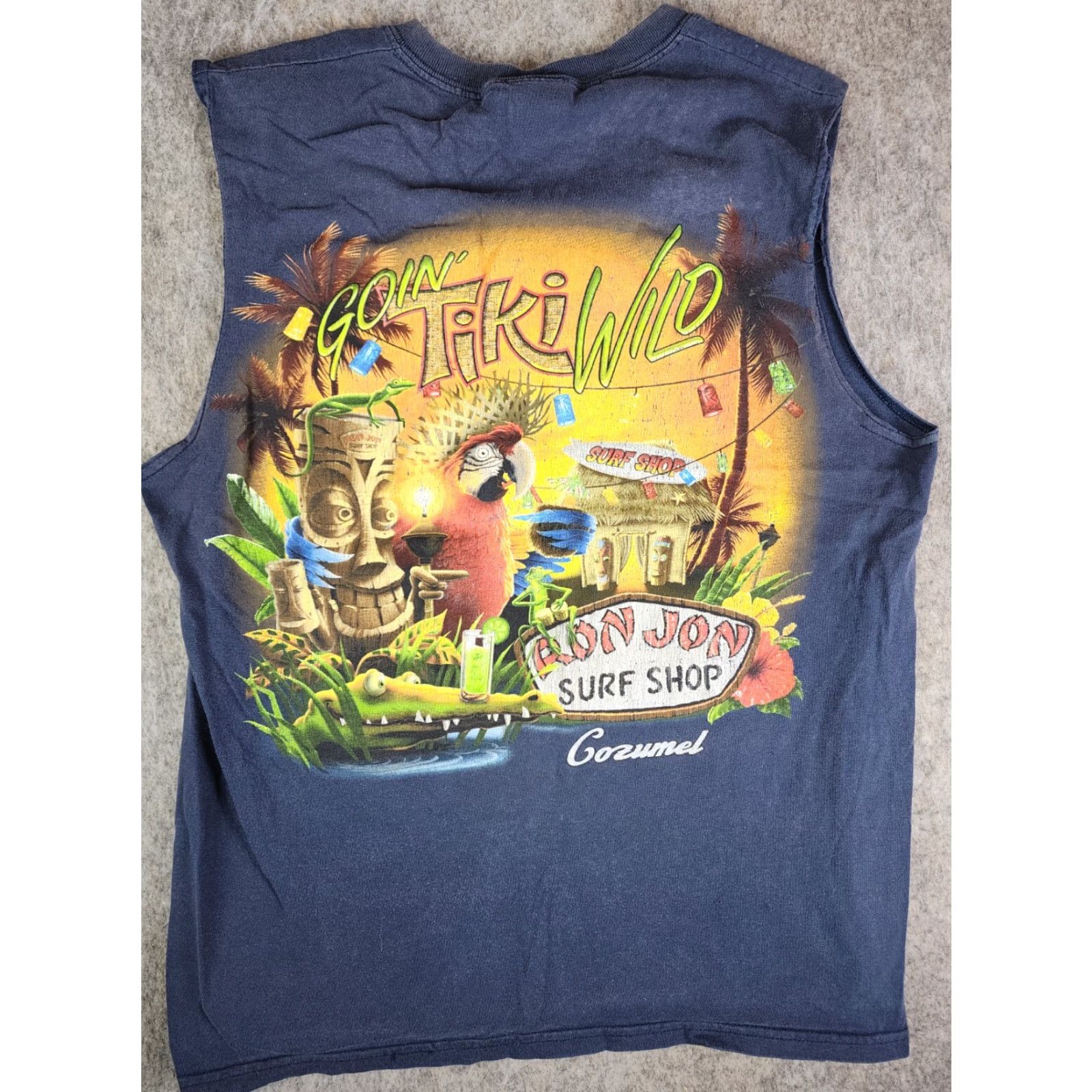 Ron Jon Surf Shop VINTAGE Ron Jon Surf Shop Cozumel Mexico Double-Sided Sleeveless Muscle Shirt M Blue Unisex Adults 90s Beach Size US M / EU 48-50 / 2 - 5 Thumbnail
