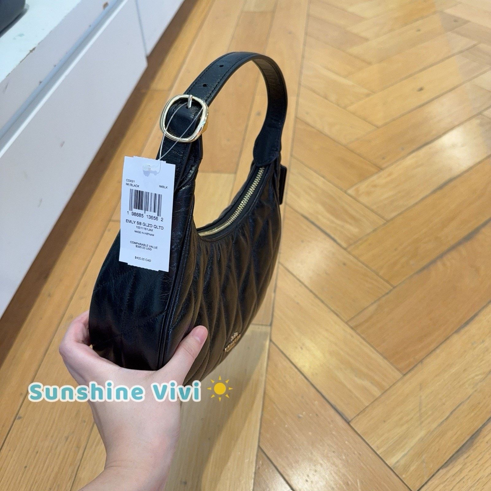 Coach NWT Coach Emily Shoulder Bag Gold/Black CDX21 leather Size ONE SIZE - 2 Thumbnail