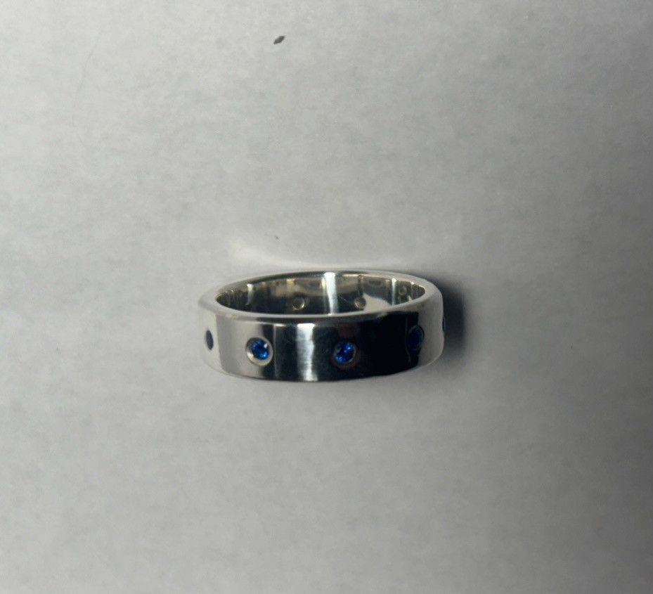 Handmade Size 10 Blue spinels flush set 925 ring Size ONE SIZE - 4 Thumbnail