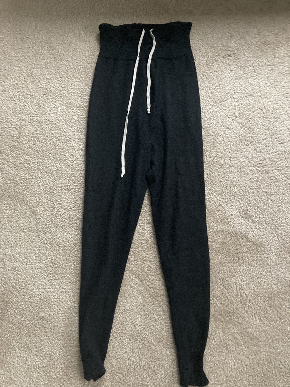 image of Rick Owens Ss16 Cyclops High Rise Sweatpants in Black, Women's (Size 27)