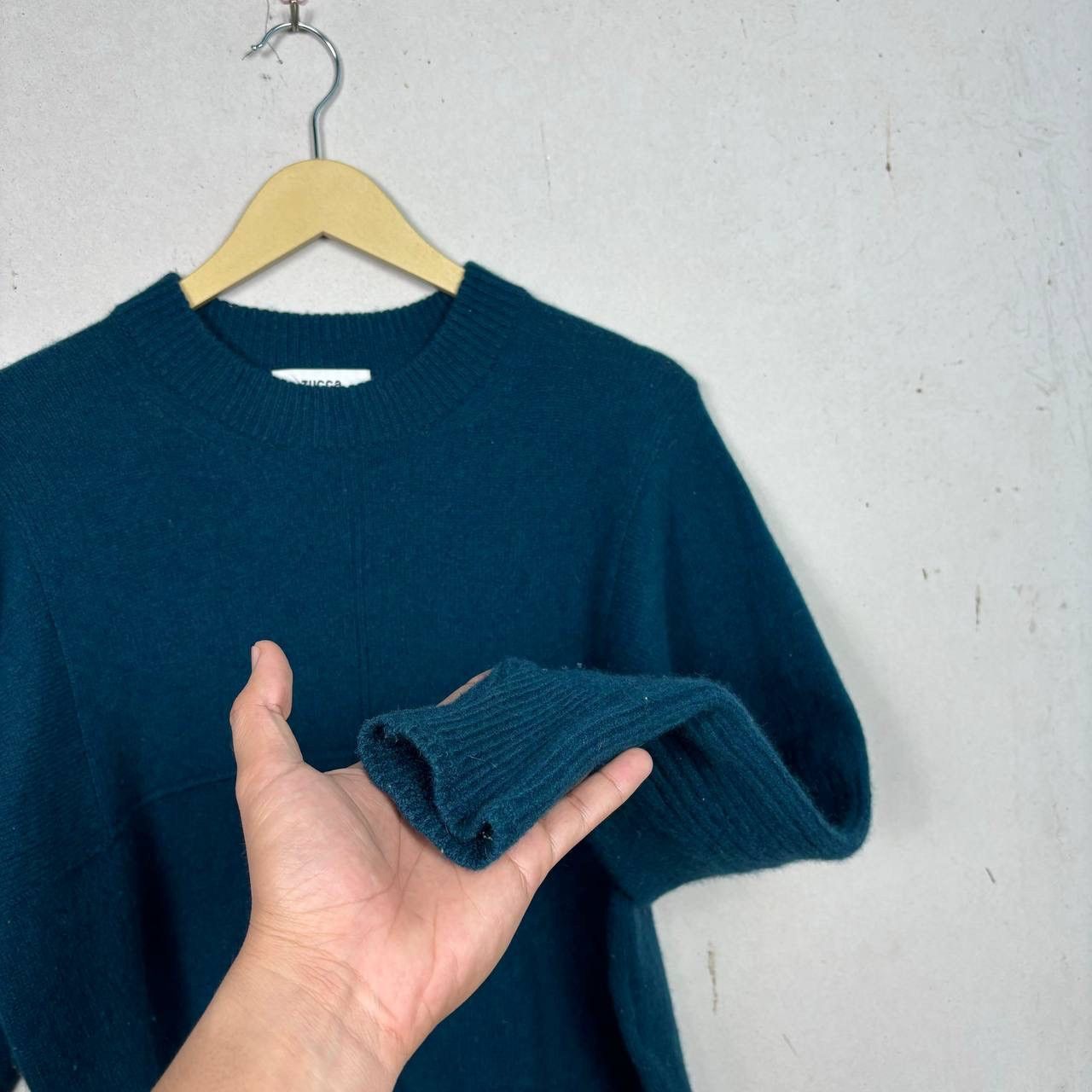 Zucca ZUCCA Knit Sweater M Teal 100% Wool Japanese Designer Size US M / EU 48-50 / 2 - 5 Thumbnail