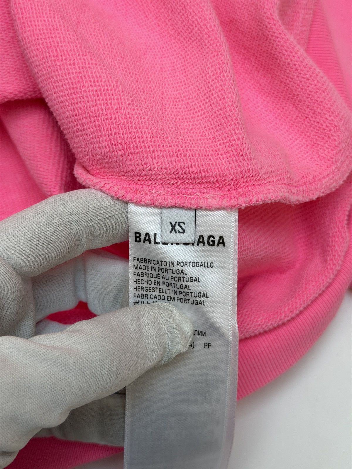 Balenciaga Balenciaga Paris Fluo Pink Worn Out Effect Zip Up Hoodie Size US XS / EU 42 / 0 - 8 Thumbnail