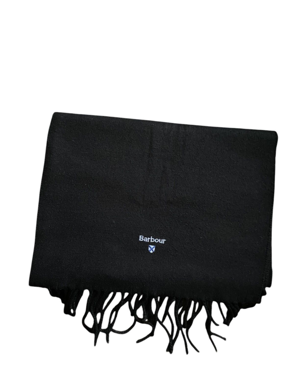 Barbour × Japanese Brand Barbour Acrylic dark scarf embroidered logo Size ONE SIZE - 2 Thumbnail