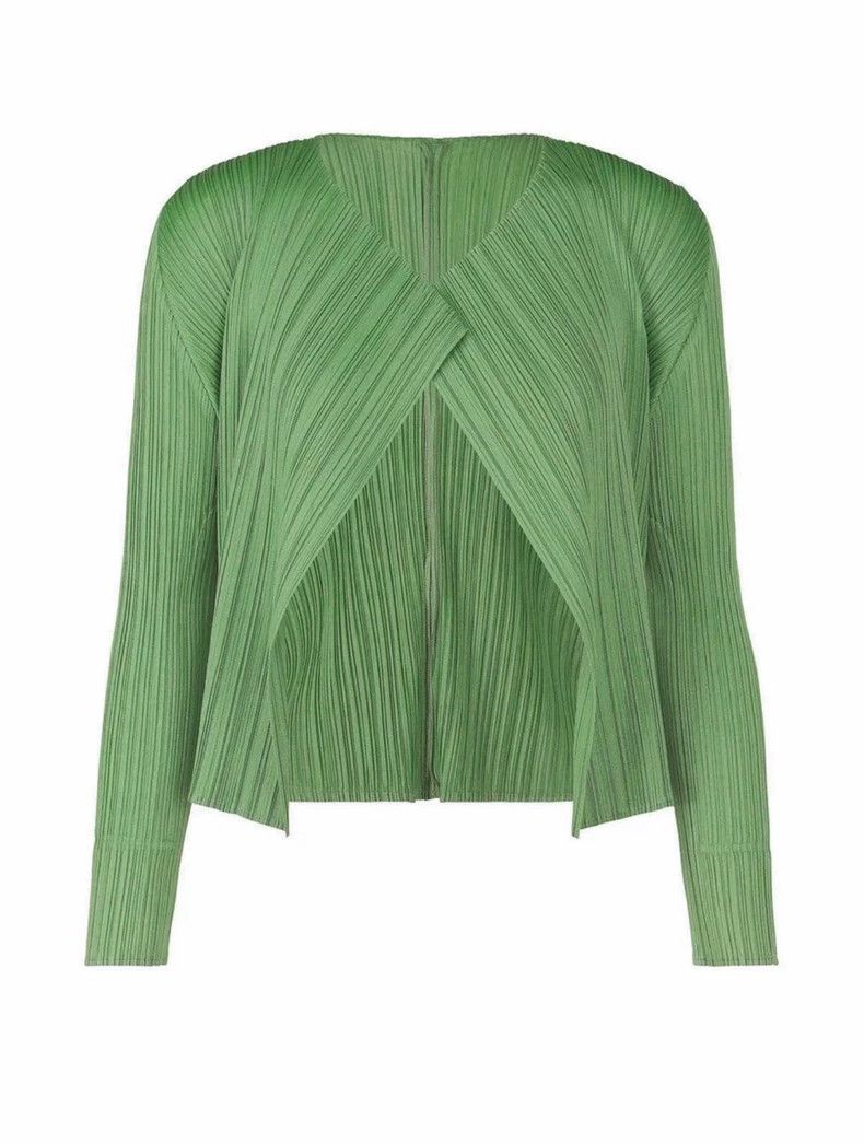 Issey Miyake Issey Miyake size:3 Mossy green pleated coat Size XS / US 0-2 / IT 36-38 - 1 Thumbnail