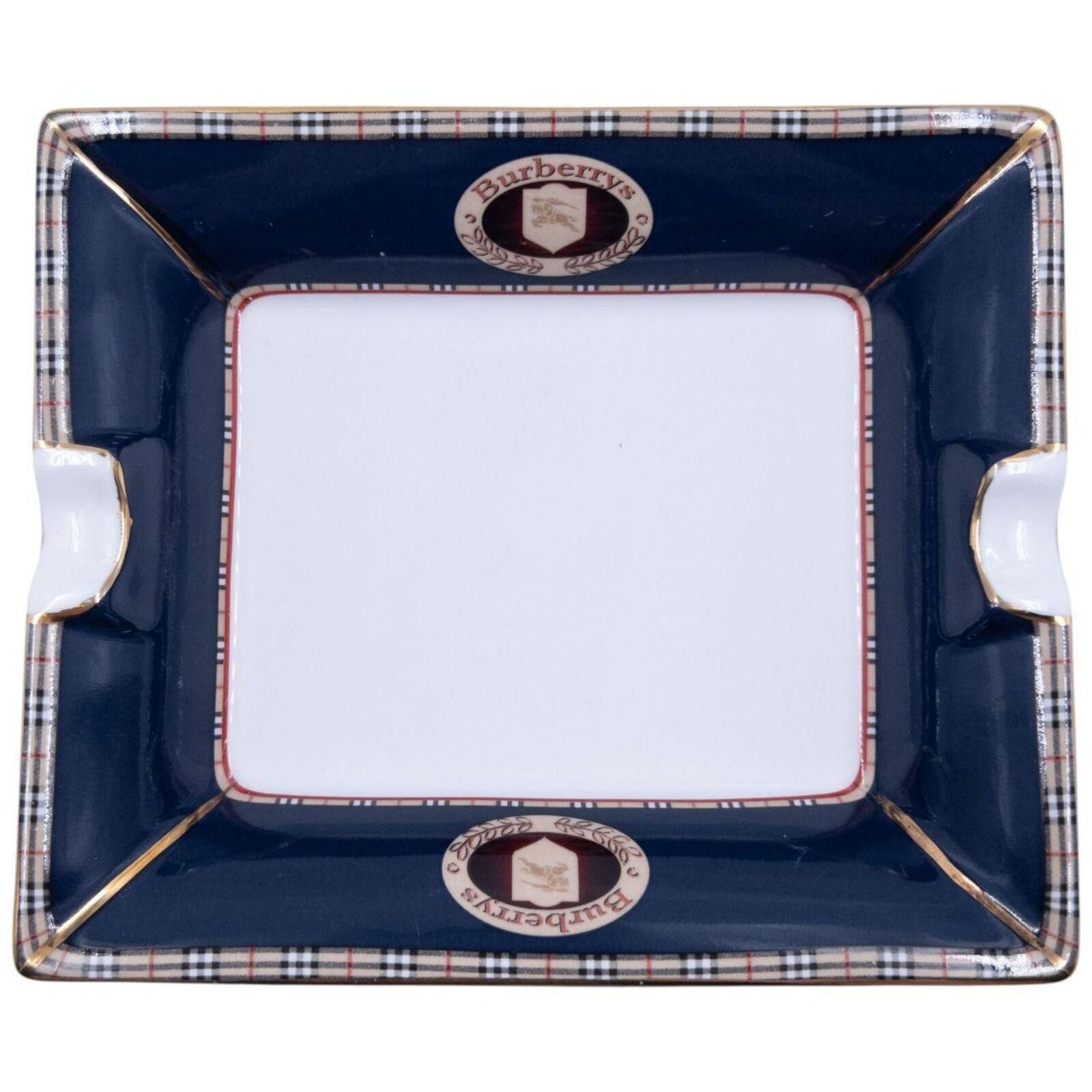 Burberry Vintage 90s Burberry Nova Check Fine Bone China Ashtray Size ONE SIZE - 1 Thumbnail