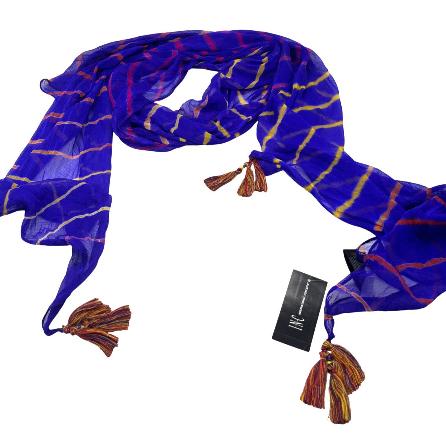 Other INC International Concepts INC Tie-Dyed Stripes Bias Scarf, Size ONE SIZE - 6 Thumbnail