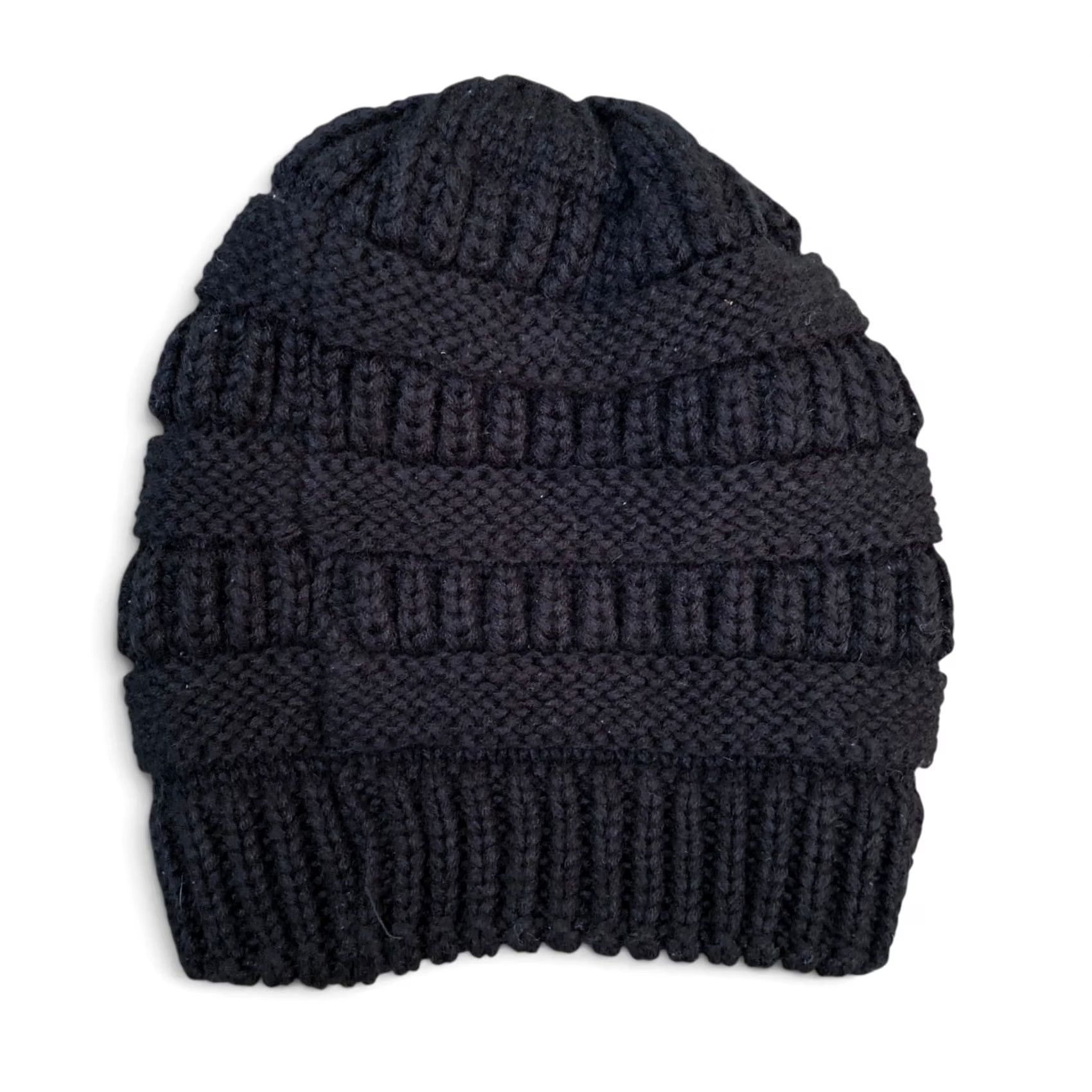 Vintage LVAIZ Satin Lined Knit Beanie Women's One Size Black Hat Cap Size ONE SIZE - 2 Thumbnail