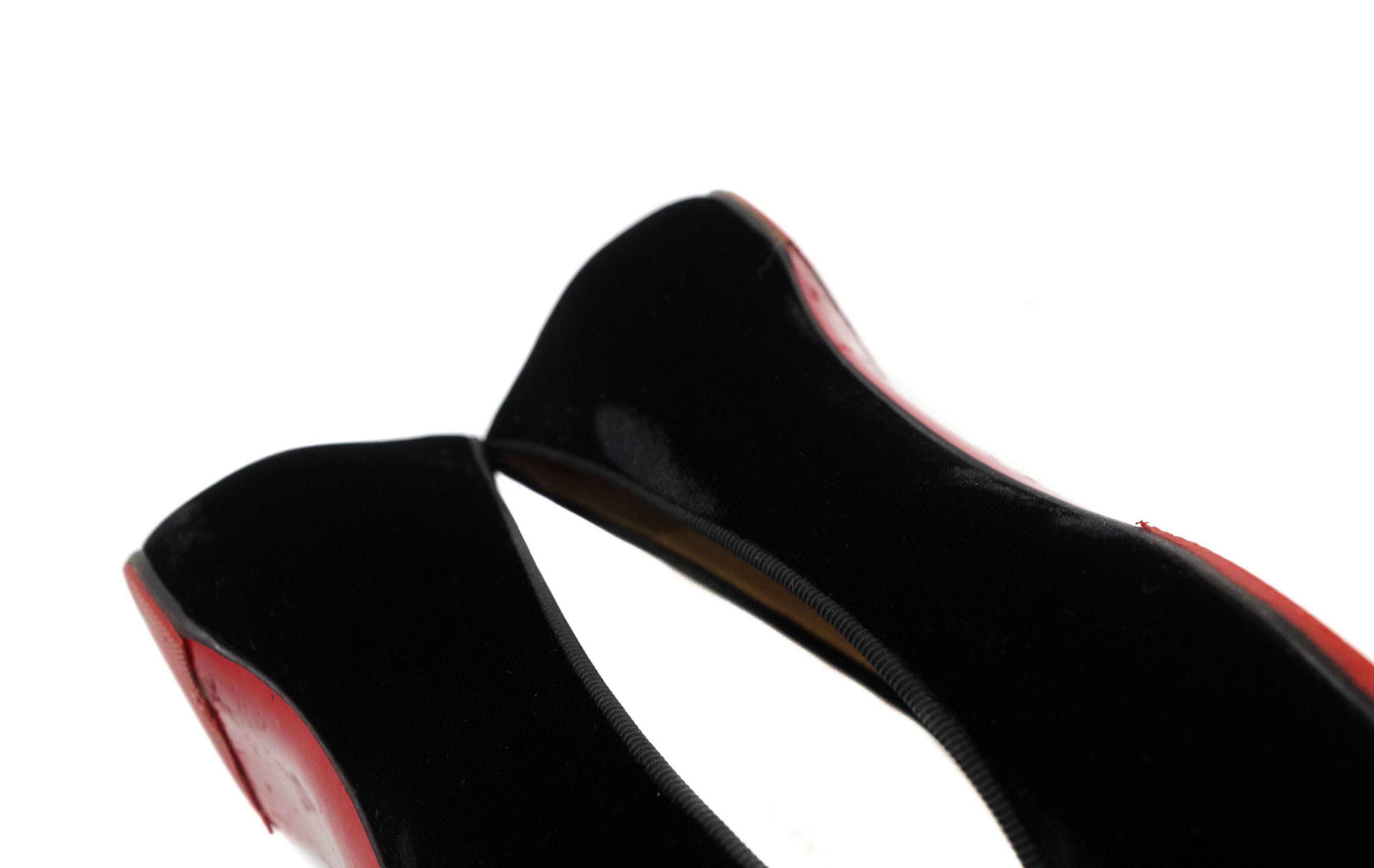 Christian Louboutin Сristacora Crystal Heart Embellishment Velvet Flats Size US 6 / IT 36 - 10 Thumbnail