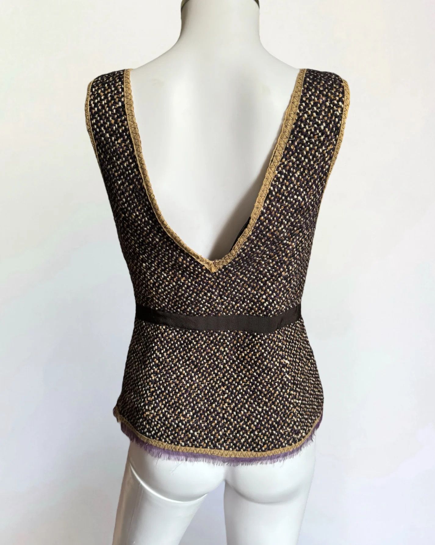 Prada Prada Tweed Wool Top, FW 2000 Size S / US 4 / IT 40 - 4 Thumbnail