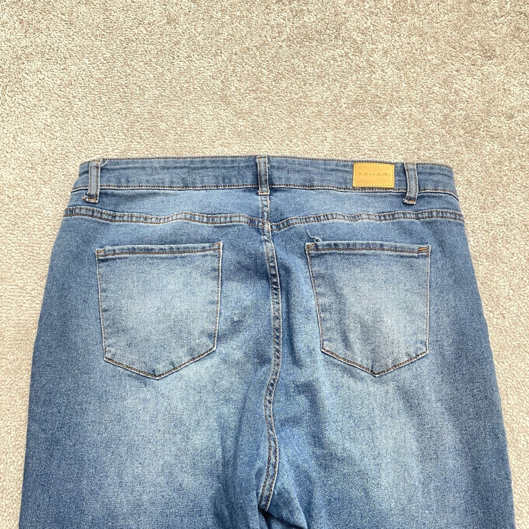 Vintage Tahari Kelly Plus Size 18W Mid Rise Skinny Jeans Womens Blue Medium Wash Stretch 36x27 Size 40" / US 18 - 4 Thumbnail