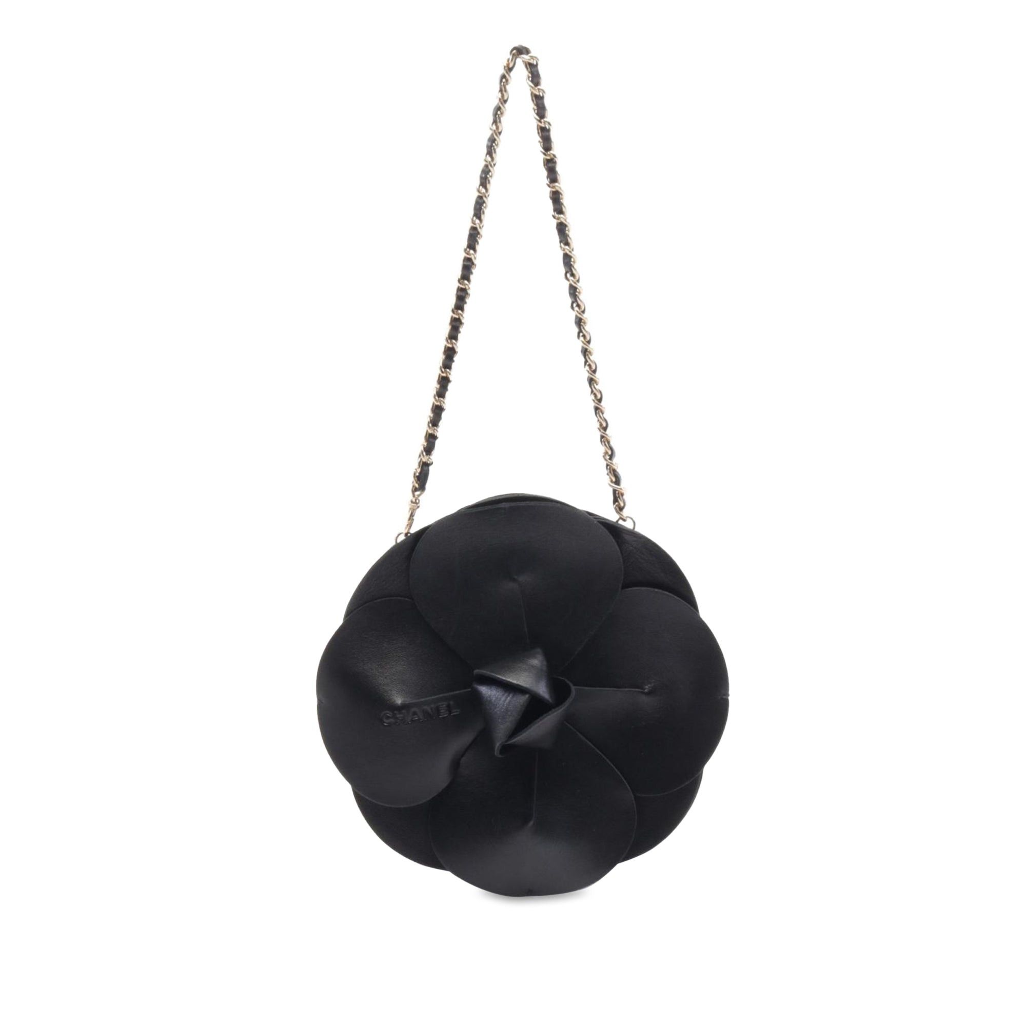 Chanel Chanel Lambskin and Satin Camellia Flower Evening Bag Black Size ONE SIZE - 1 Thumbnail
